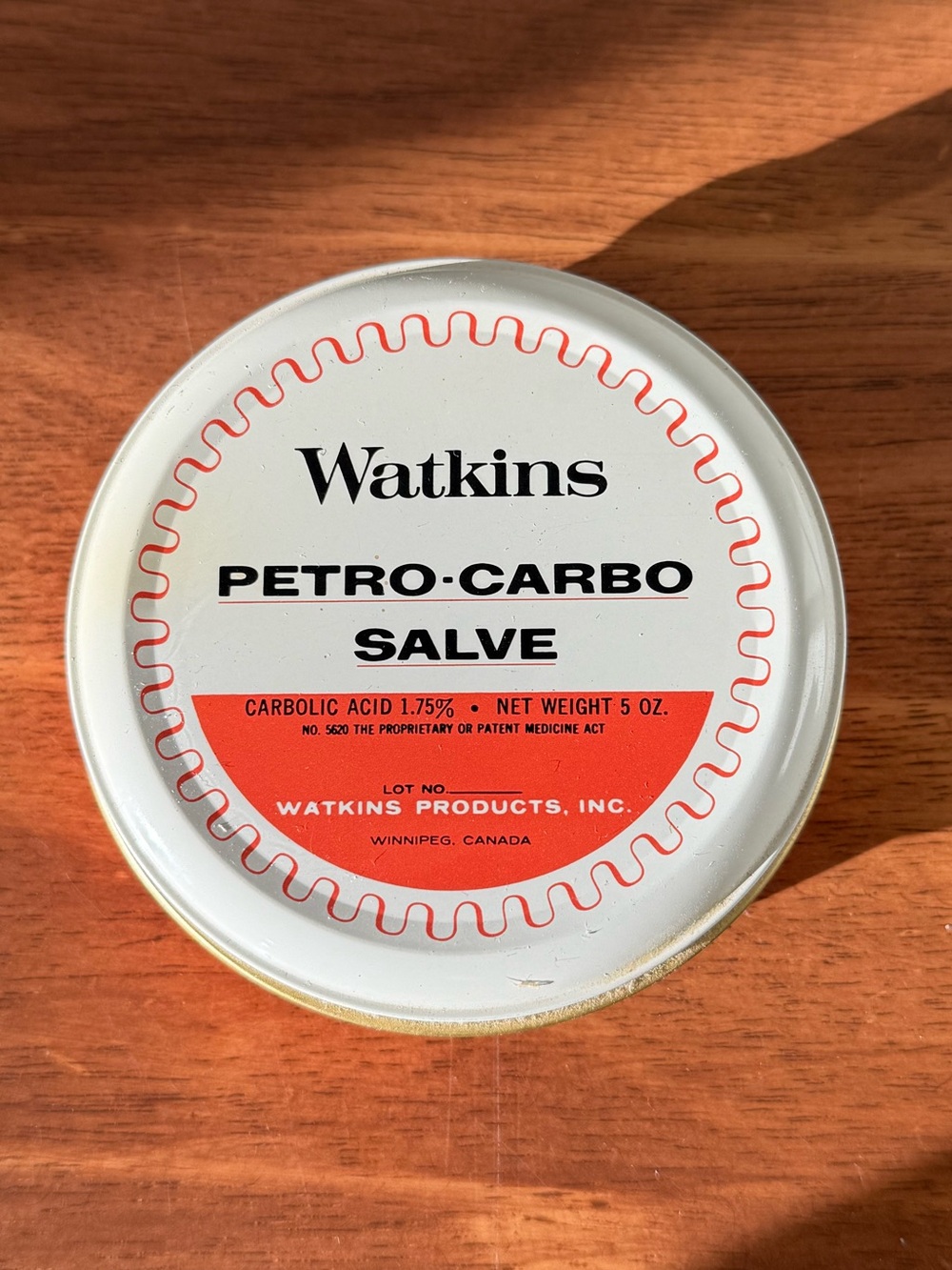 Watkins Retro-Carbo Salve Vintage Salve Tin